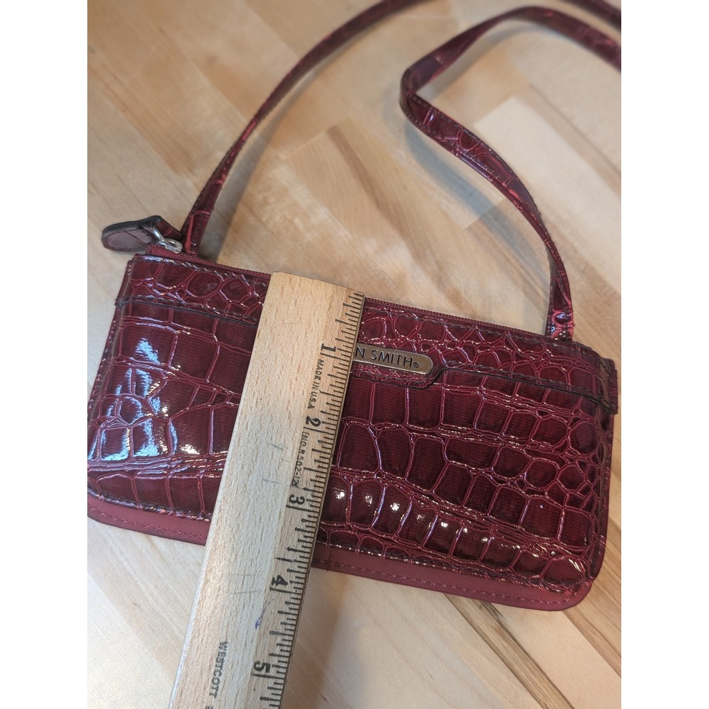 Jaclyn Smith‎ Burgundy Crocodile Embossed Crossbody Bag Purse Small - Picture 8 of 9
